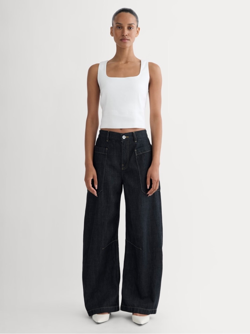 Everlane Dark Wash Wide-Leg Flare Jeans